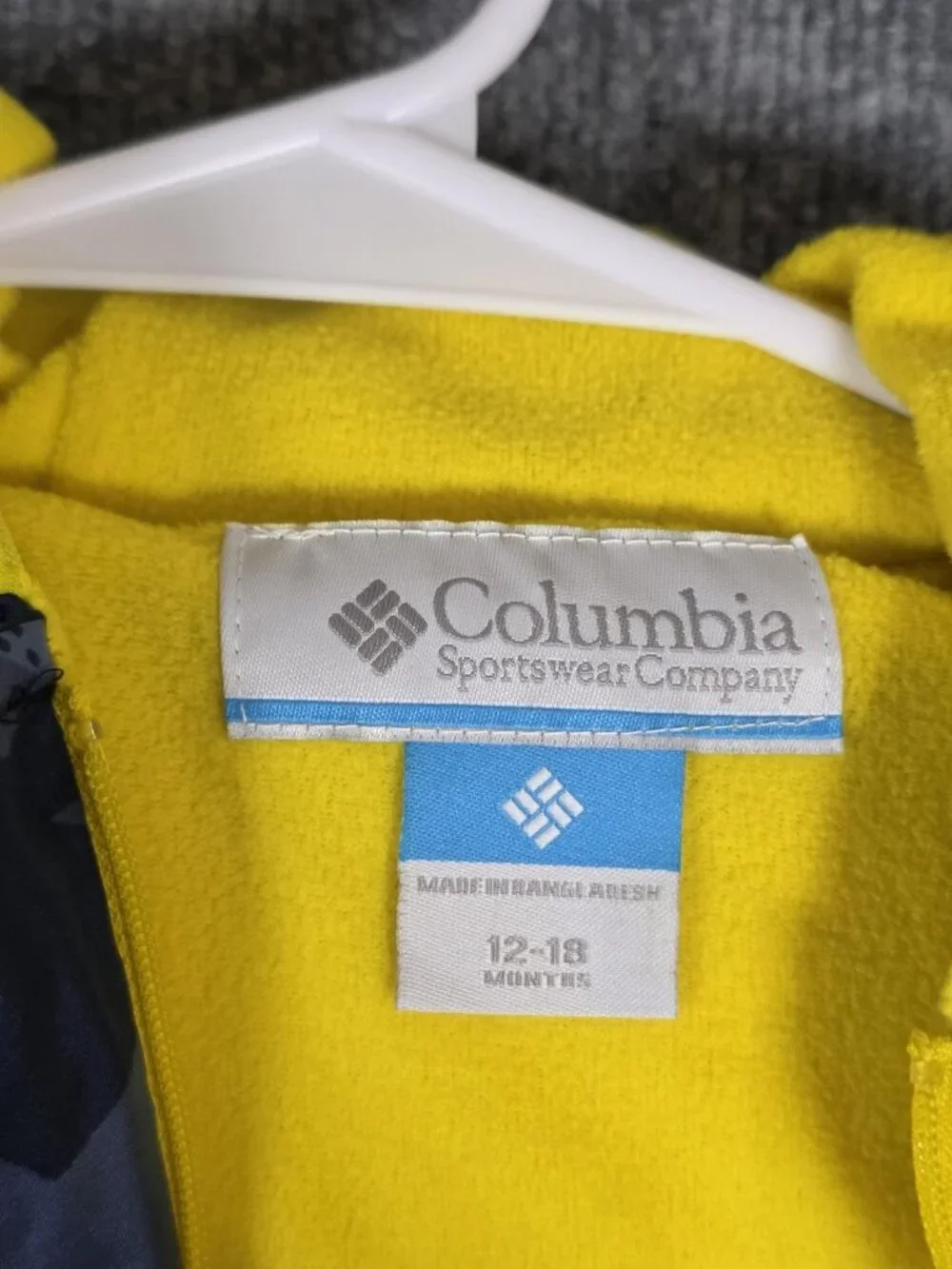 Columbia Puffer Snowsuit Baby Boys 12-18 Months Blue Hooded Down Winter Bunting